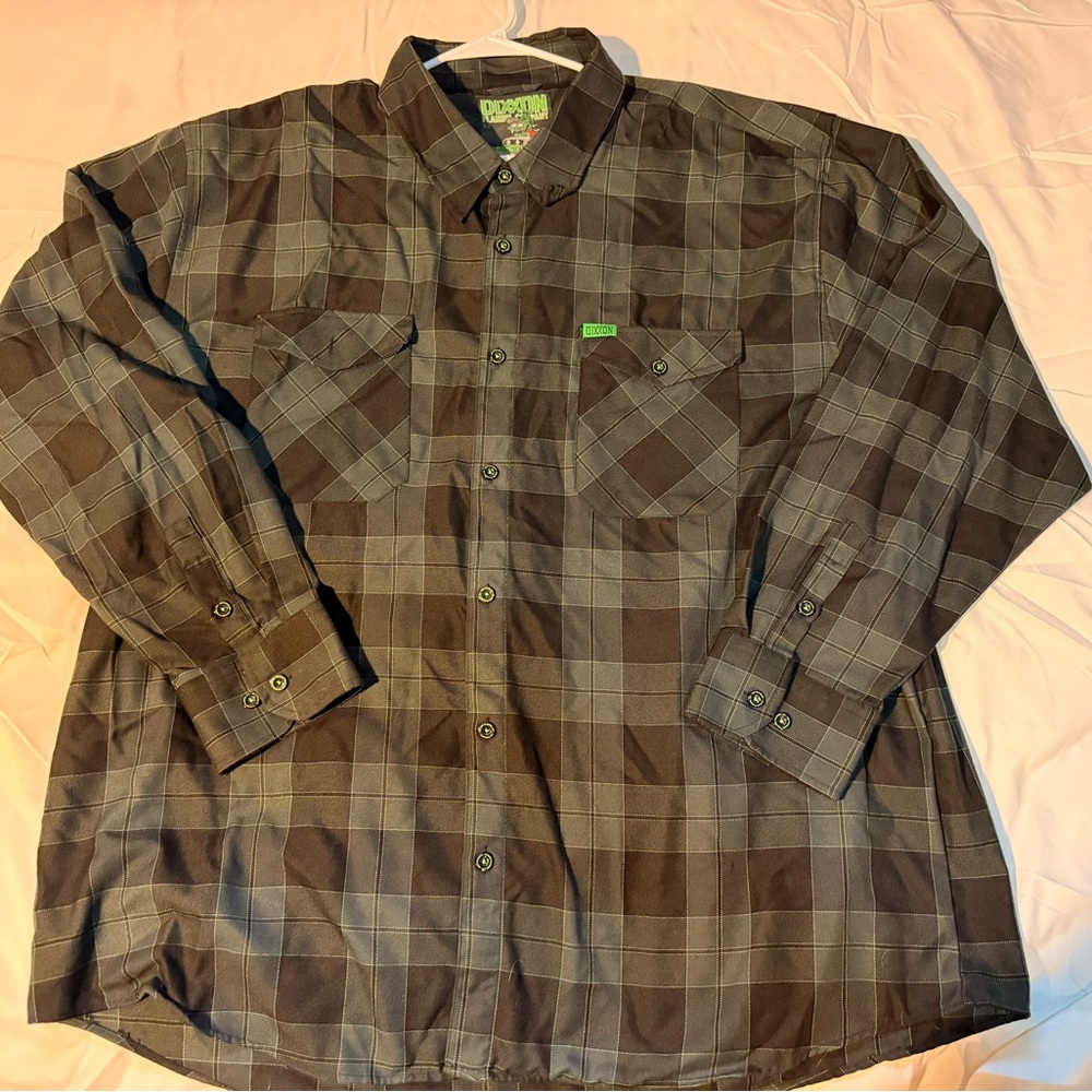DIXXON Dark Brown Plaid Men's Shirt